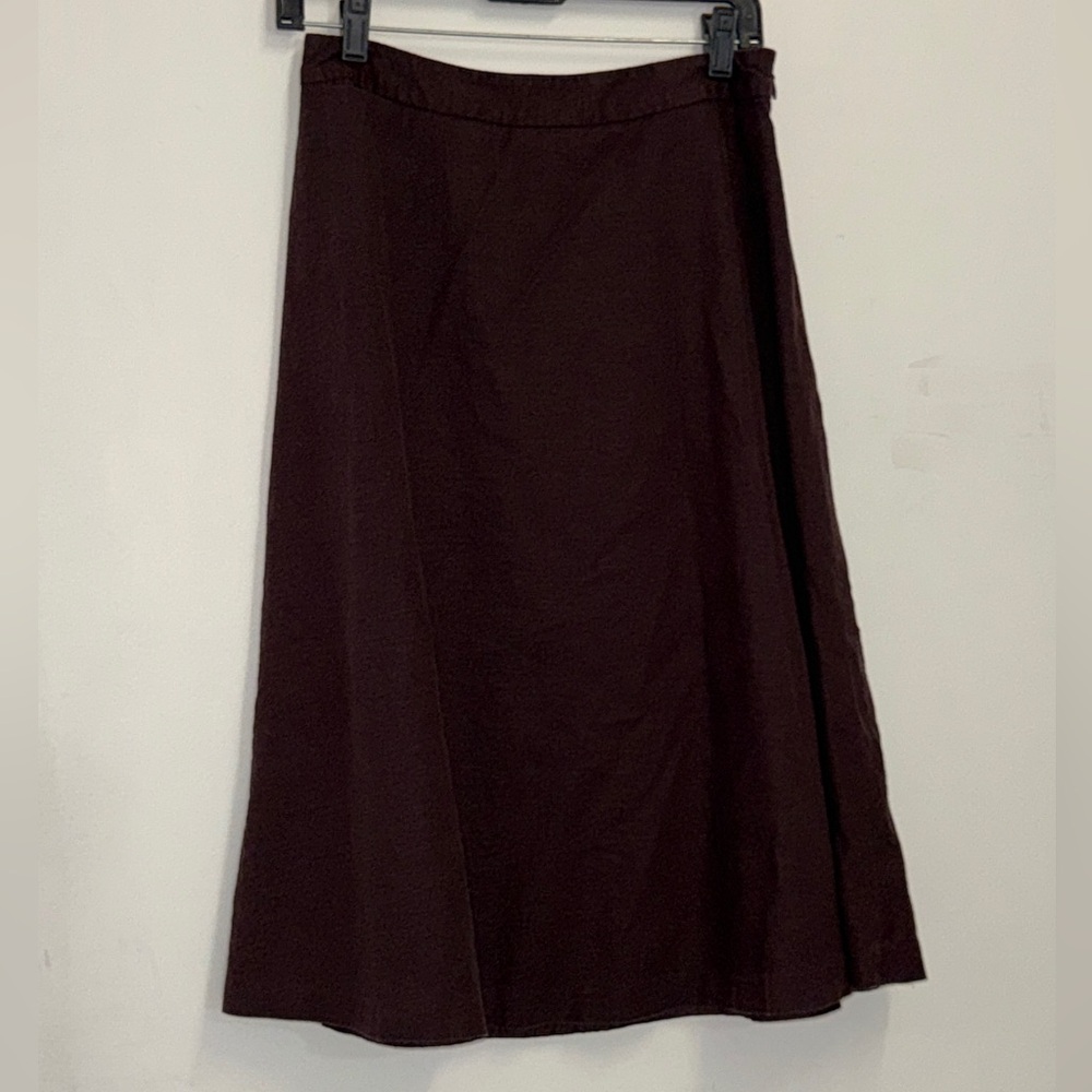 Covington Brown Stretch Skirt linen blend a-line skirt western whimsigoth - Picture 4 of 10